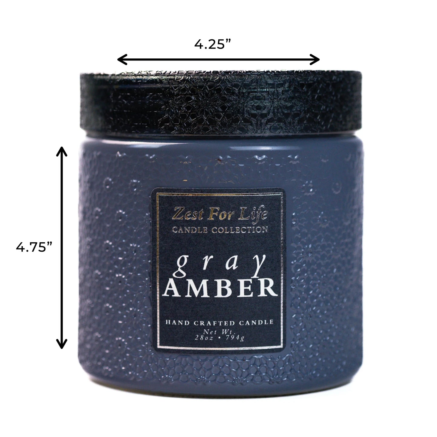 Gray Amber 28OZ - Zest For Life Candle