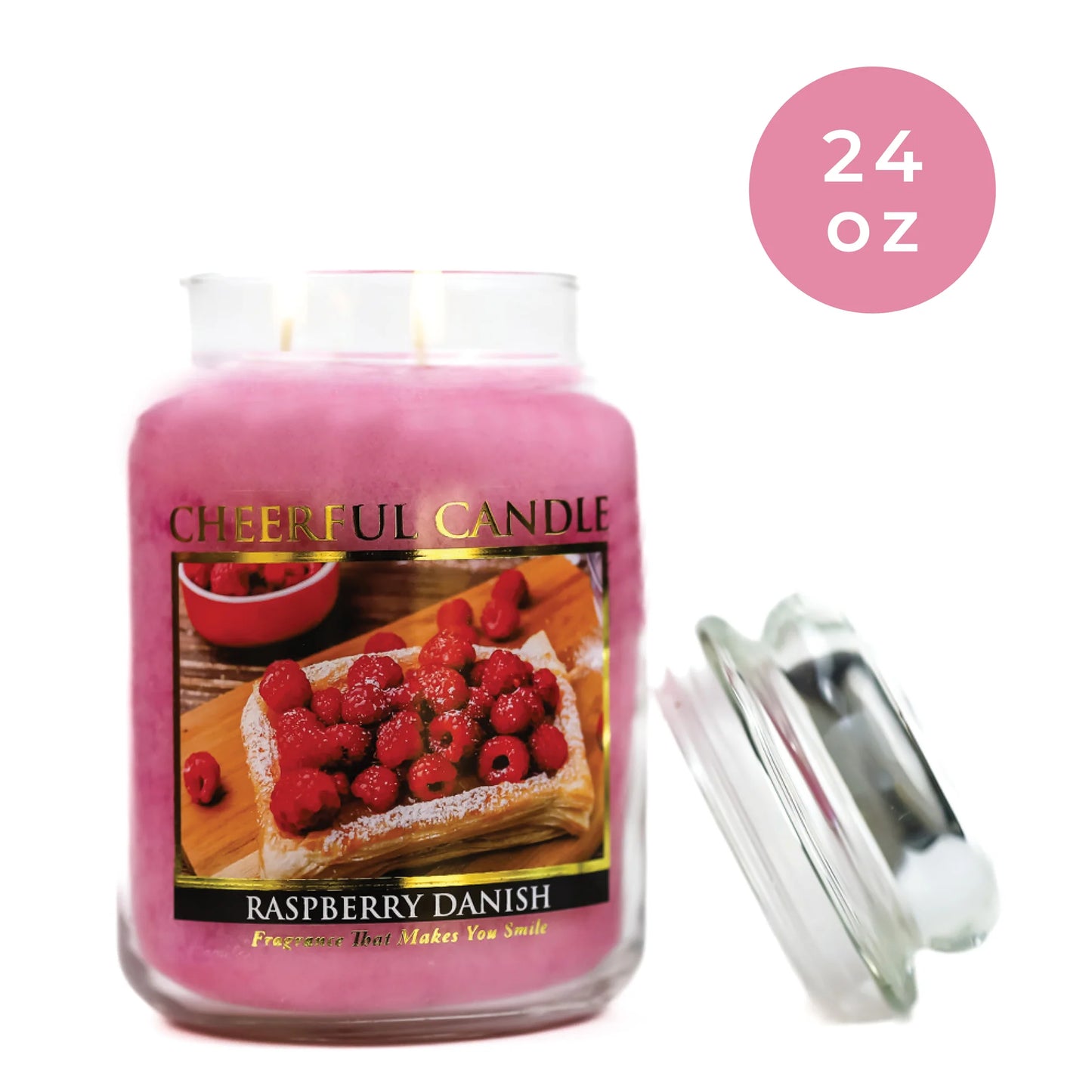 Raspberry Danish - 24 oz Cheerful Candle | NEW!