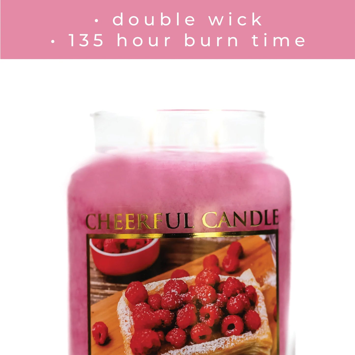 Raspberry Danish - 24 oz Cheerful Candle | NEW!