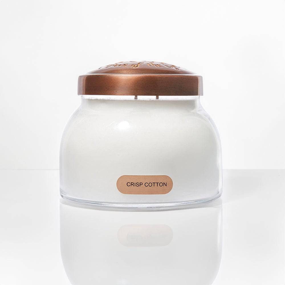 Crisp Cotton Scented Candle - 22 oz, Double Wick, Mama Jar - Cheerful Candle Israel