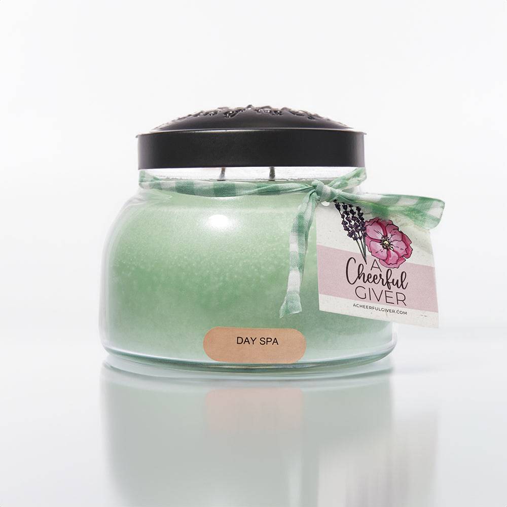Day Spa Scented Candle - 22 oz, Double Wick, Mama Jar - Cheerful Candle Israel