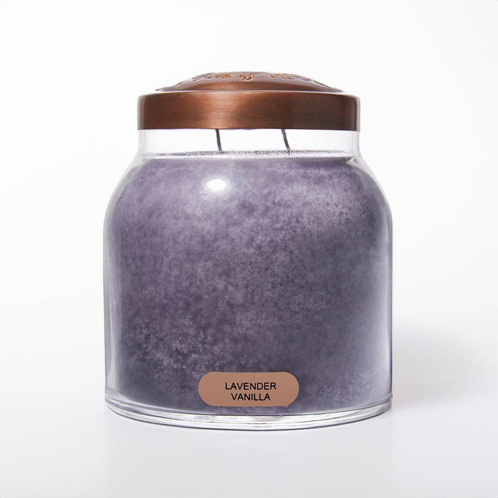 Lavender Vanilla Scented Candle - 34 oz, Double Wick, Papa Jar - Cheerful Candle Israel