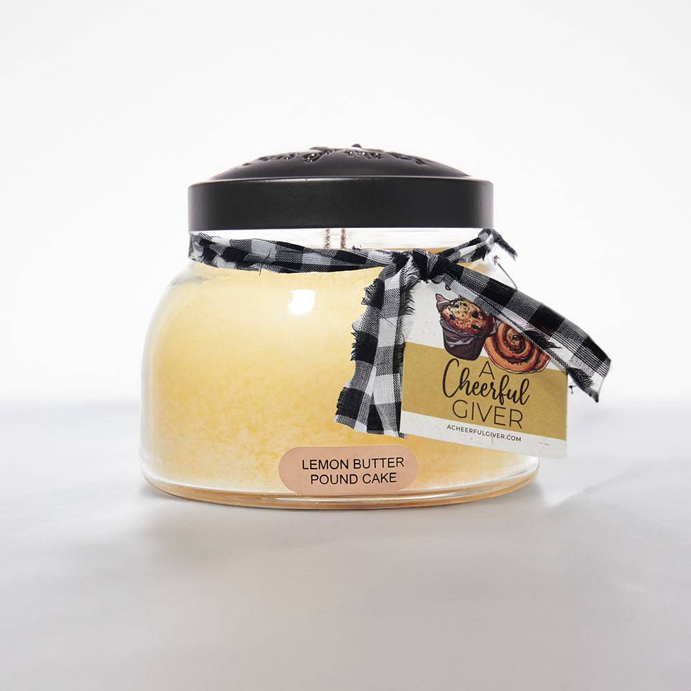 Lemon Butter Pound Cake Scented Candle - 22 oz, Double Wick, Mama Jar - Cheerful Candle Israel