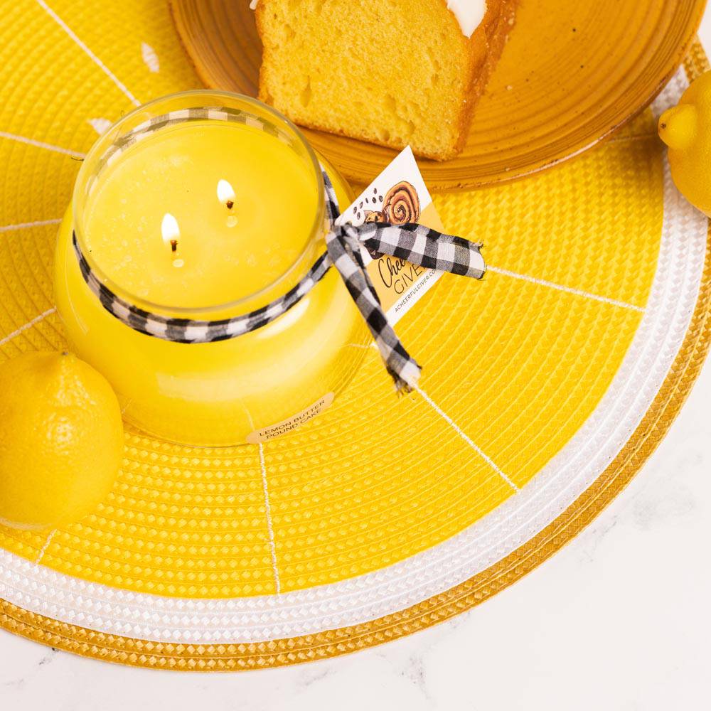 Lemon Butter Pound Cake Scented Candle - 22 oz, Double Wick, Mama Jar - Cheerful Candle Israel