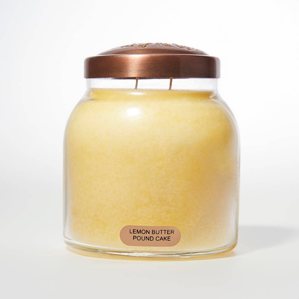 Lemon Butter Pound Cake Scented Candle - 34 oz, Double Wick, Papa Jar - Cheerful Candle Israel