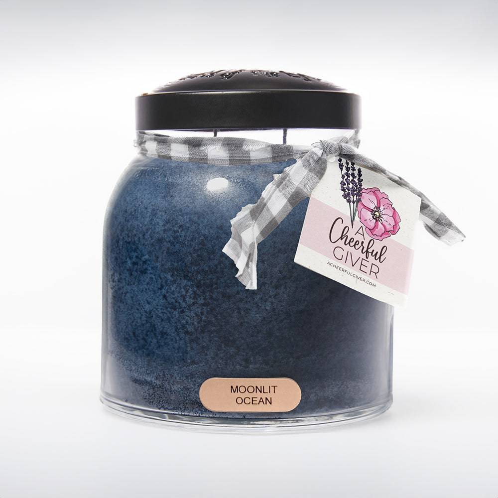 Moonlit Ocean - 34 oz, Double Wick, Papa Jar - Cheerful Candle Israel