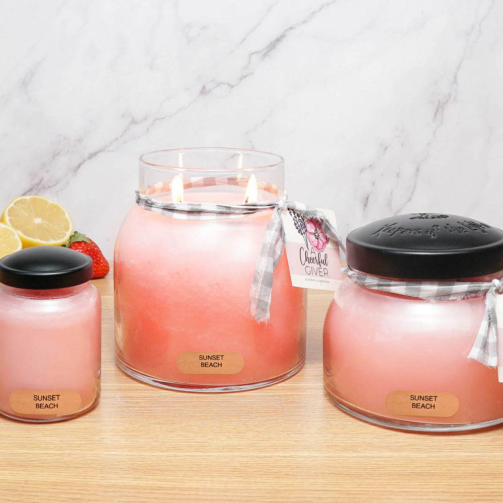 Sunset Beach Scented Candle - 22 oz, Double Wick, Mama Jar - Cheerful Candle Israel