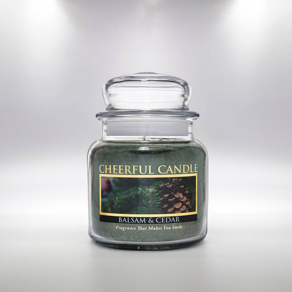 Balsam & Cedar Scented Candle -16 oz, Double Wick, Cheerful Candle - Cheerful Candle Israel