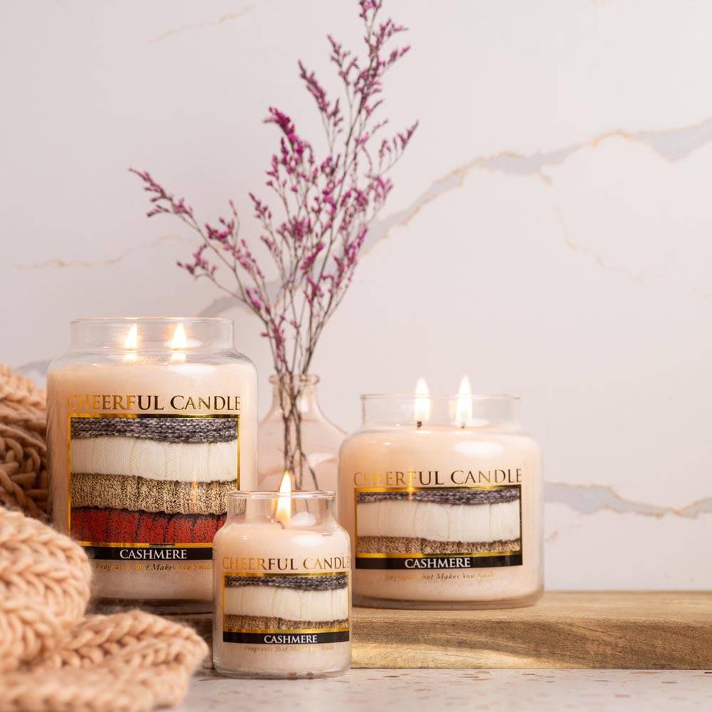 Cashmere Scented Candle - 6 oz, Single Wick, Cheerful Candle - Cheerful Candle Israel