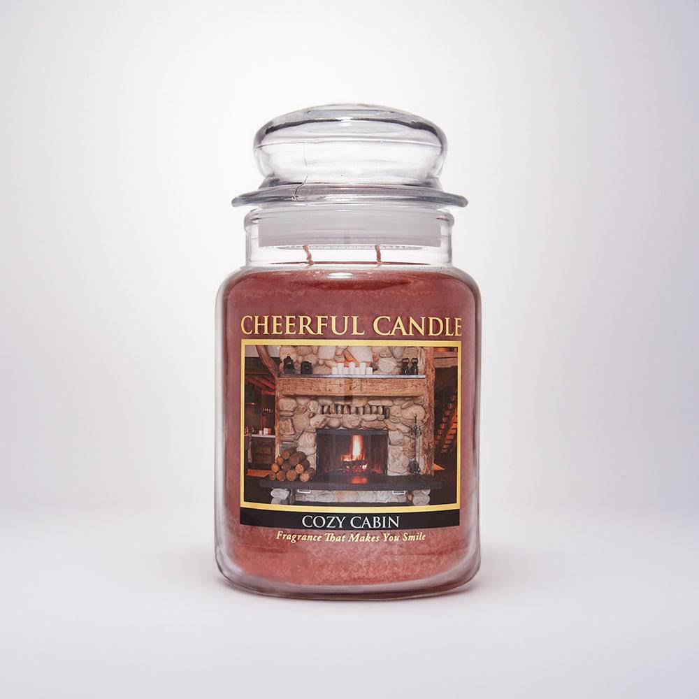 Cozy Cabin Scented Candle -24 oz, Double Wick, Cheerful Candle - Cheerful Candle Israel