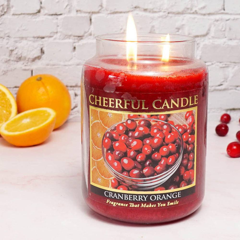 Cranberry Orange Scented Candle -24 oz, Double Wick, Cheerful Candle - Cheerful Candle Israel
