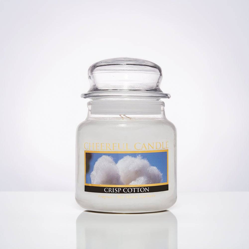 Crisp Cotton Scented Candle -16 oz, Double Wick, Cheerful Candle - Cheerful Candle Israel