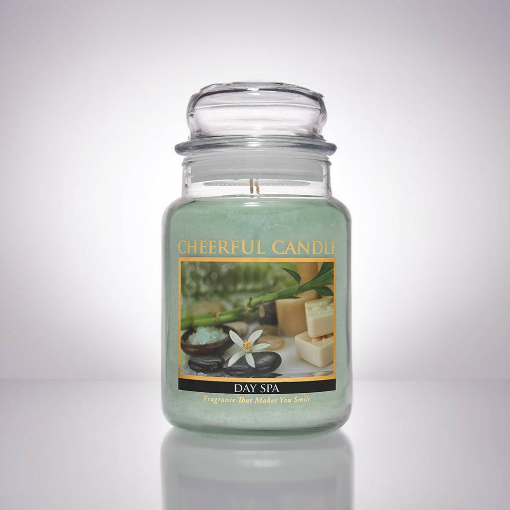 Day Spa Scented Candle -24 oz, Double Wick, Cheerful Candle - Cheerful Candle Israel