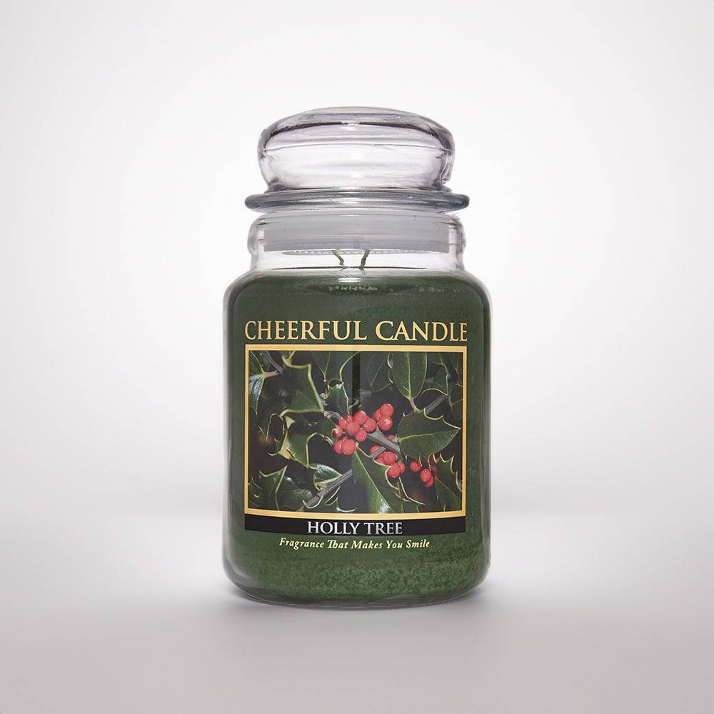 Holly Tree Scented Candle -24 oz, Double Wick, Cheerful Candle - Cheerful Candle Israel