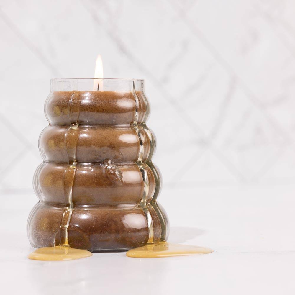 Honey Praline Clusters Baby Beehive 14oz. - Cheerful Candle Israel