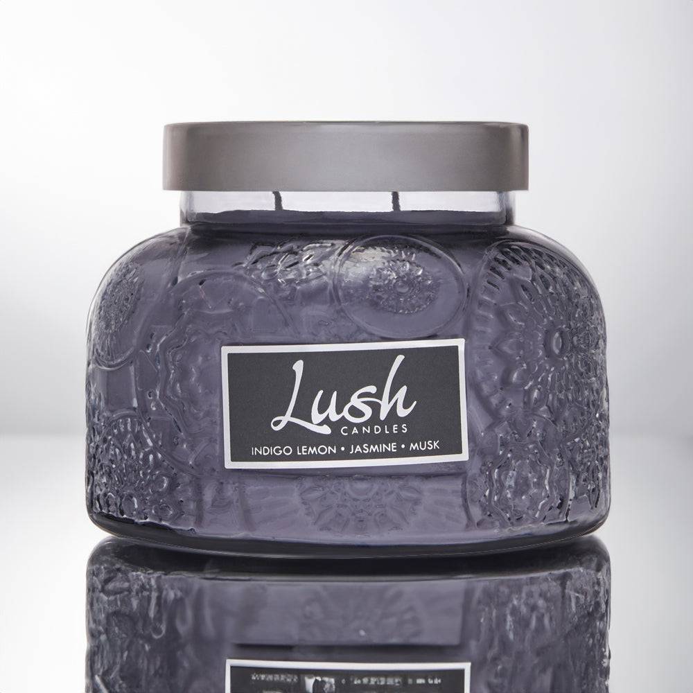 Indigo Lemon Jasmine Musk - Lush Candle - Cheerful Candle Israel