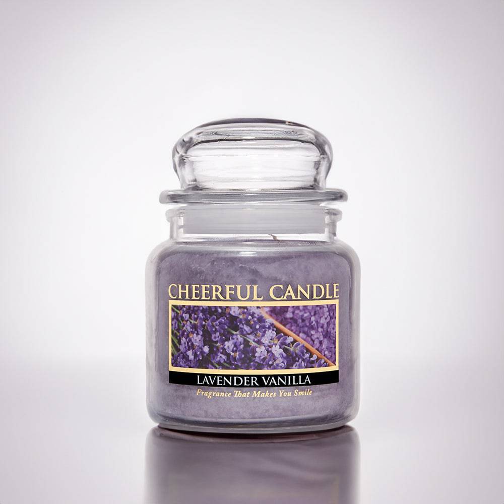 Lavender Vanilla Scented Candle -16 oz, Double Wick, Cheerful Candle - Cheerful Candle Israel