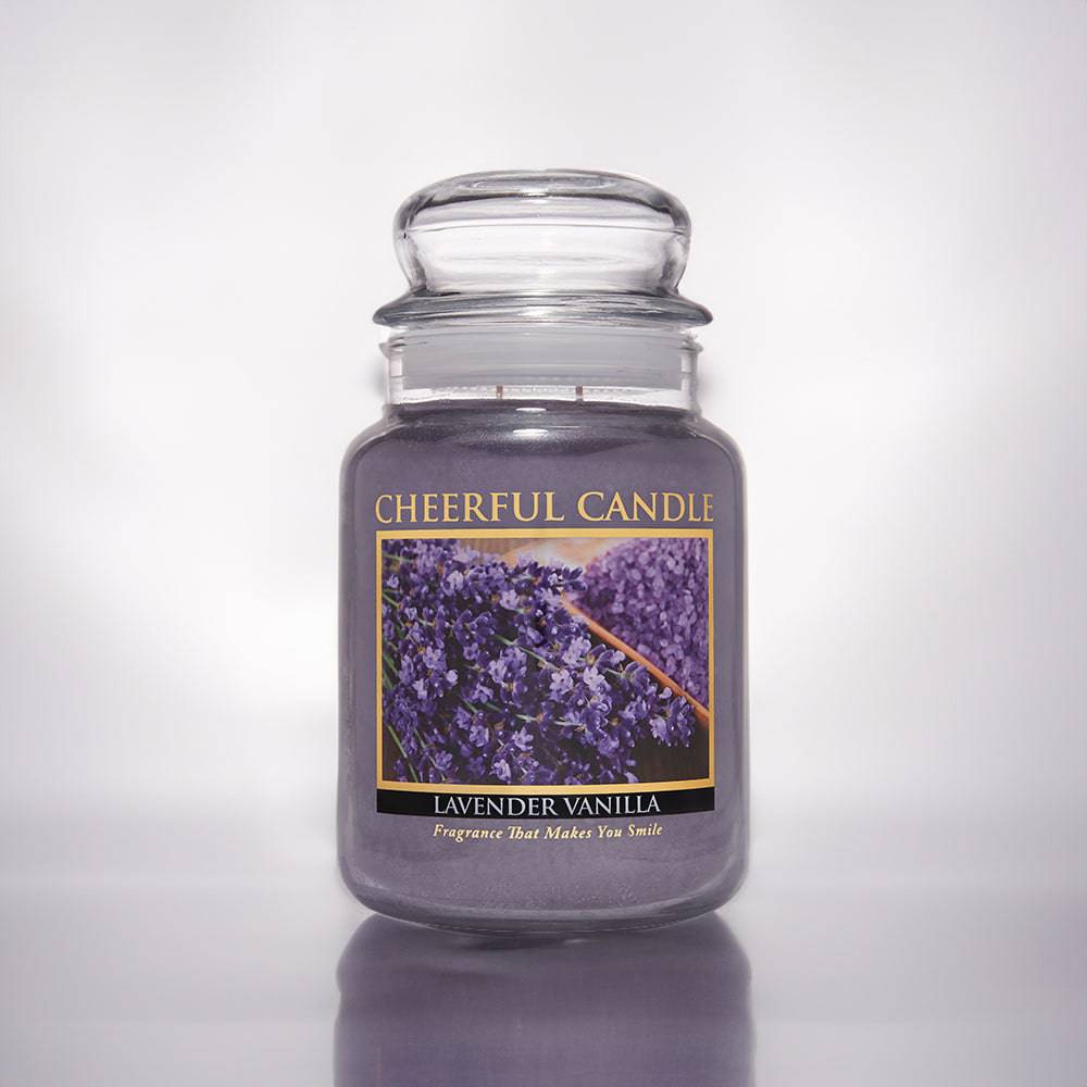Lavender Vanilla Scented Candle -24 oz, Double Wick, Cheerful Candle - Cheerful Candle Israel