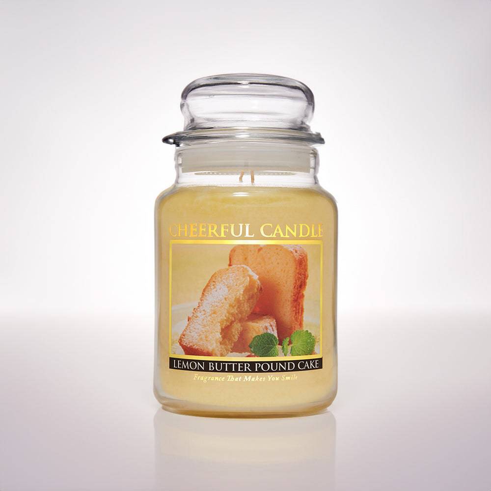 Lemon Butter Pound Cake Scented Candle -24 oz, Double Wick, Cheerful Candle - Cheerful Candle Israel