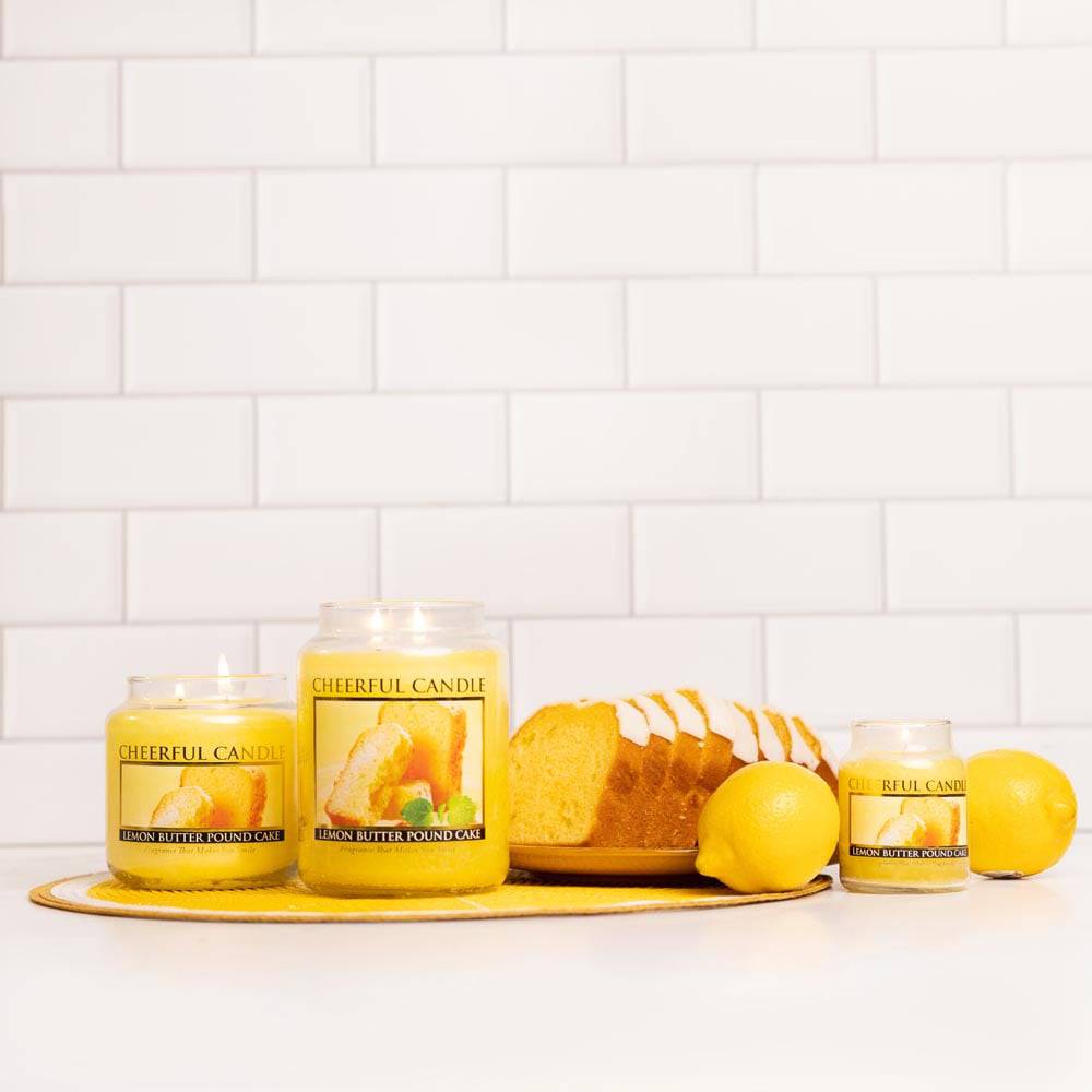 Lemon Butter Pound Cake Scented Candle -24 oz, Double Wick, Cheerful Candle - Cheerful Candle Israel