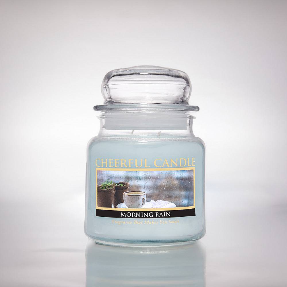 Morning Rain Scented Candle -16 oz, Double Wick, Cheerful Candle - Cheerful Candle Israel