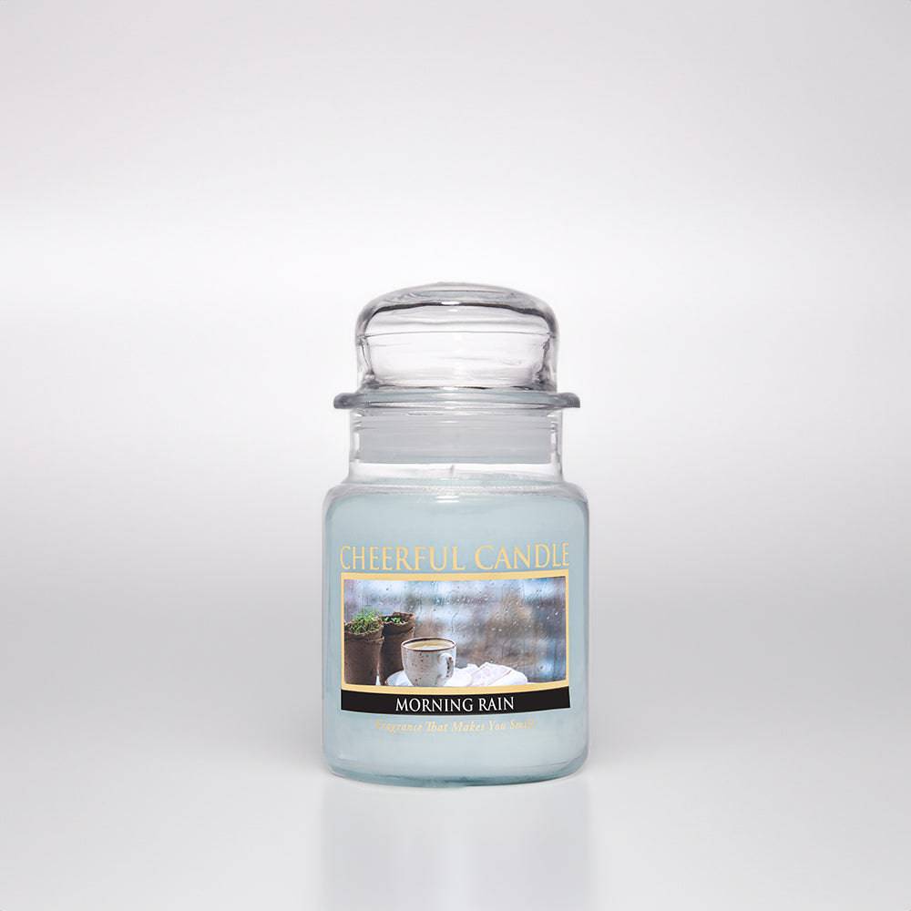Morning Rain Scented Candle - 6 oz, Single Wick, Cheerful Candle - Cheerful Candle Israel