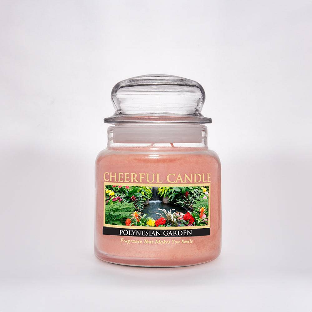 Polynesian Garden Scented Candle -16 oz, Double Wick, Cheerful Candle - Cheerful Candle Israel