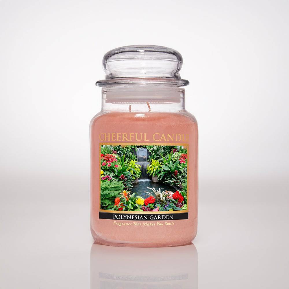 Polynesian Garden Scented Candle -24 oz, Double Wick, Cheerful Candle - Cheerful Candle Israel
