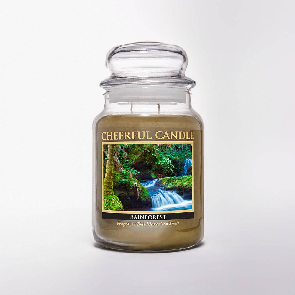 Rainforest Scented Candle -24 oz, Double Wick, Cheerful Candle - Cheerful Candle Israel