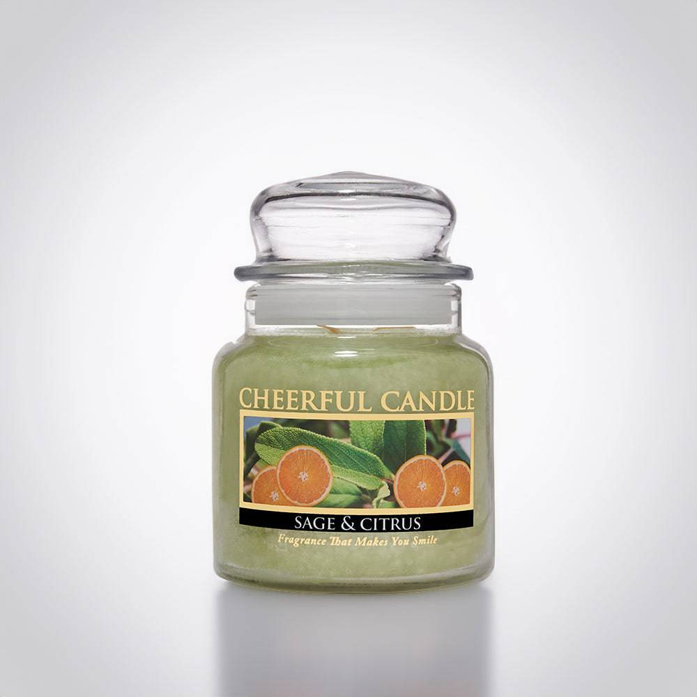 Sage & Citrus Scented Candle -16 oz, Double Wick, Cheerful Candle - Cheerful Candle Israel