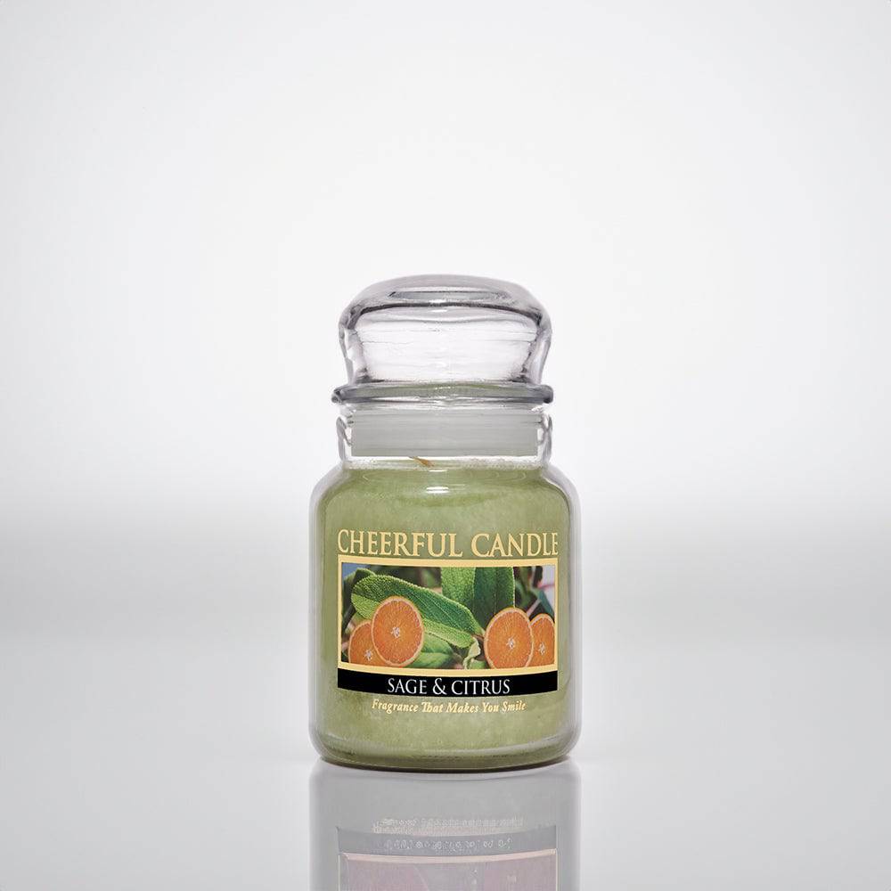 Sage & Citrus Scented Candle - 6 oz, Single Wick, Cheerful Candle - Cheerful Candle Israel