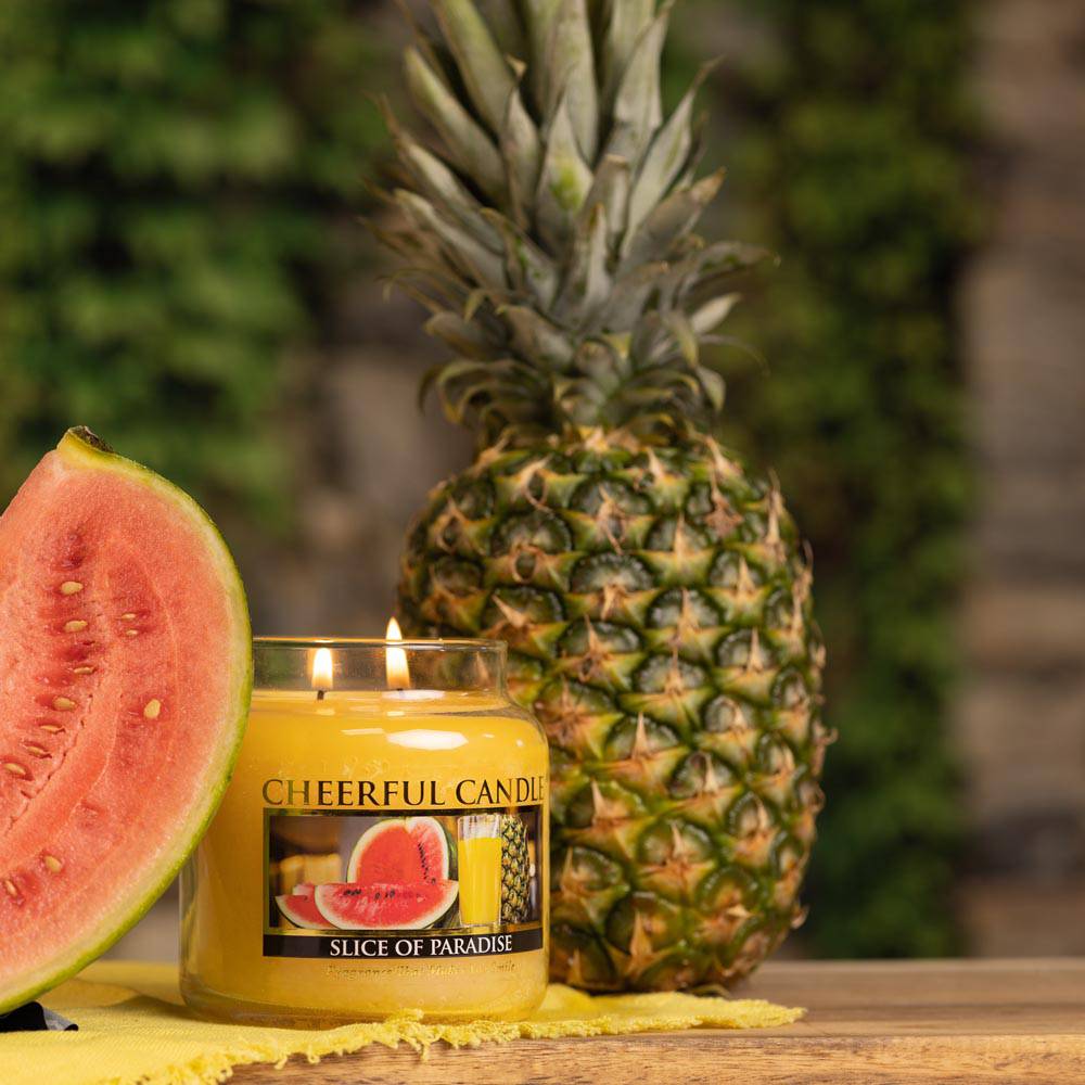 Slice of Paradise Scented Candle -16 oz, Double Wick, Cheerful Candle - Cheerful Candle Israel