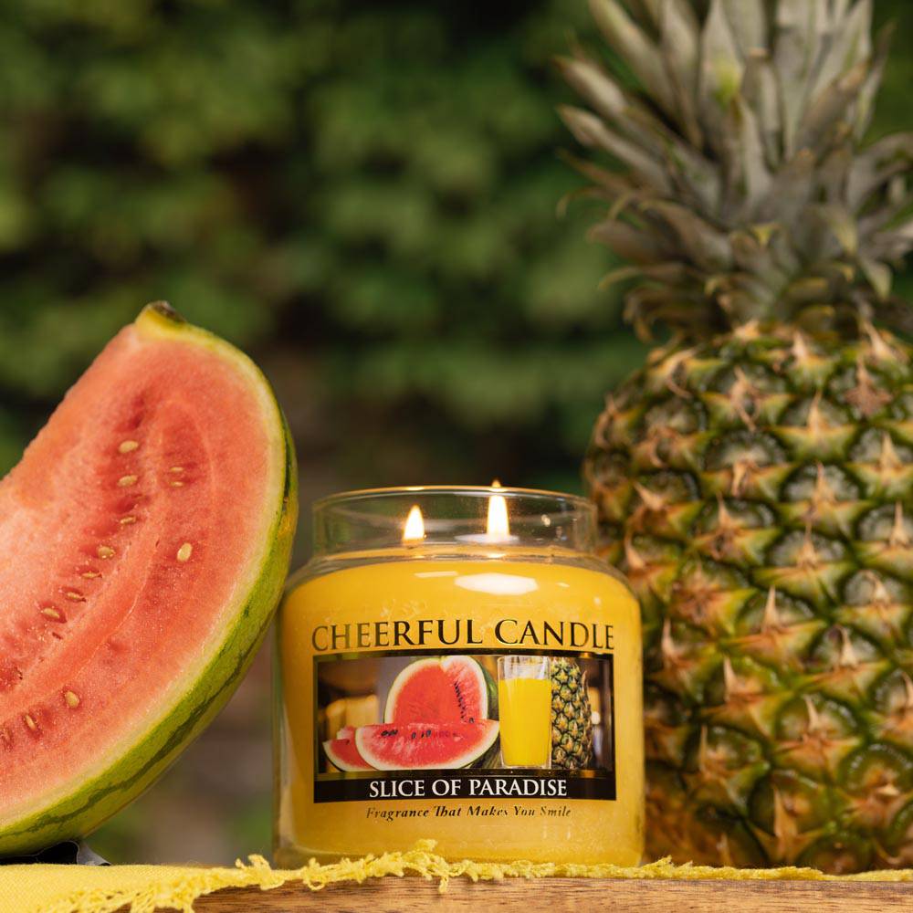 Slice of Paradise Scented Candle -16 oz, Double Wick, Cheerful Candle - Cheerful Candle Israel