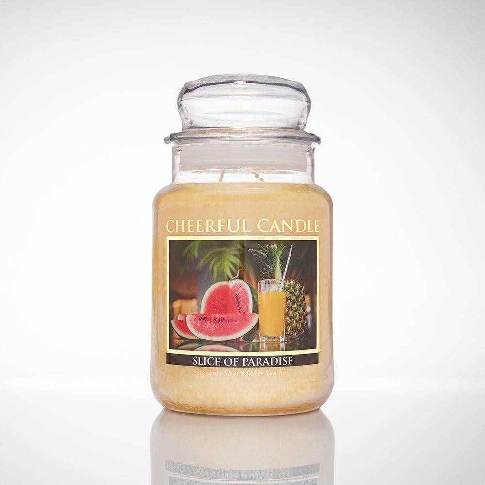 Slice of Paradise Scented Candle -24 oz, Double Wick, Cheerful Candle - Cheerful Candle Israel