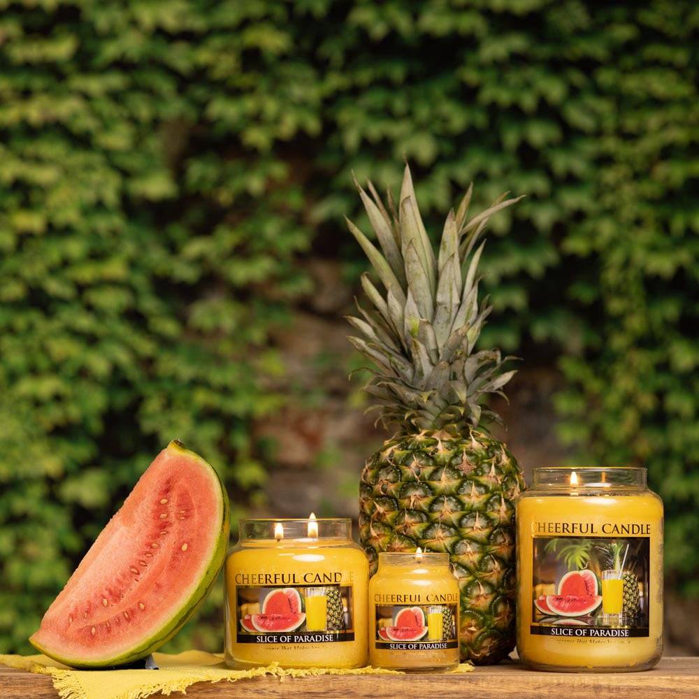 Slice of Paradise Scented Candle - 6 oz, Single Wick, Cheerful Candle - Cheerful Candle Israel