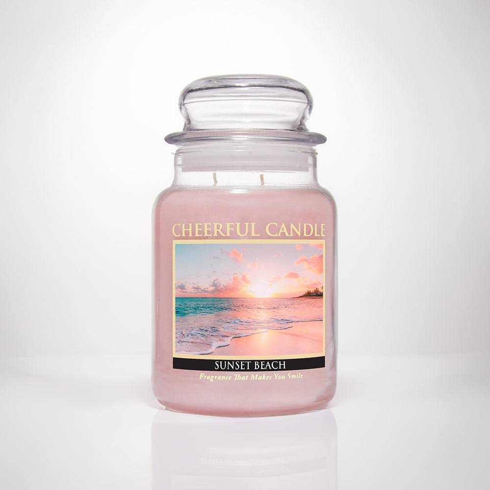 Sunset Beach Scented Candle -24 oz, Double Wick, Cheerful Candle - Cheerful Candle Israel