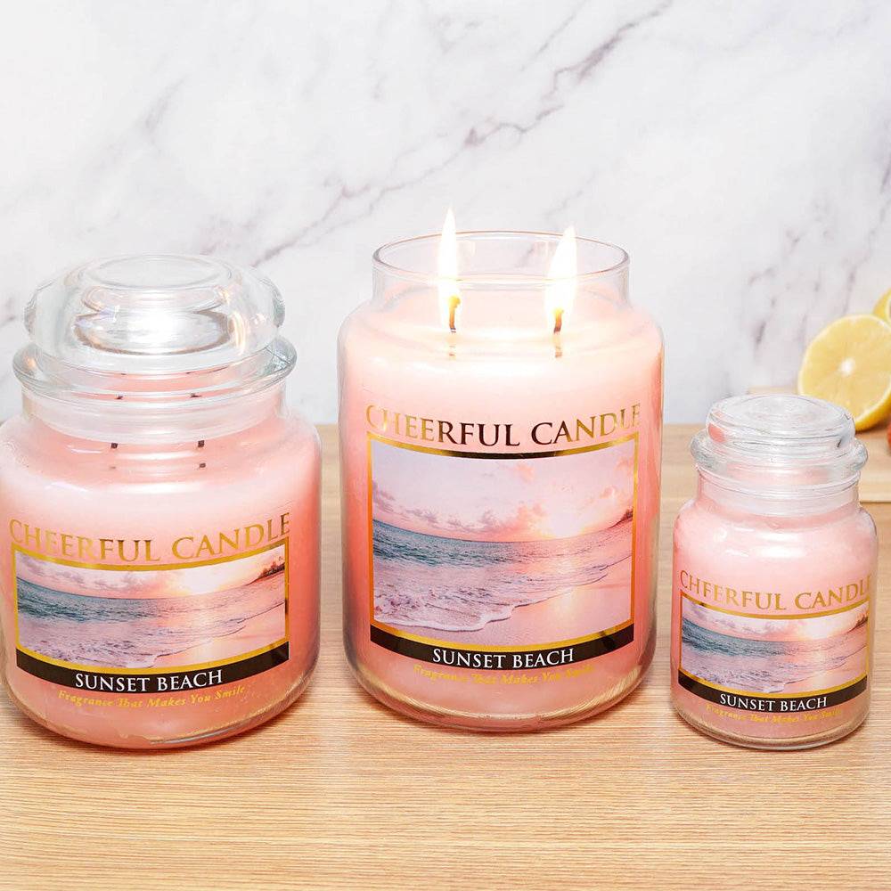 Sunset Beach Scented Candle -24 oz, Double Wick, Cheerful Candle - Cheerful Candle Israel