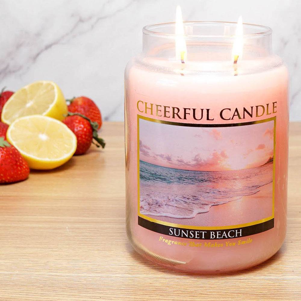 Sunset Beach Scented Candle -24 oz, Double Wick, Cheerful Candle - Cheerful Candle Israel