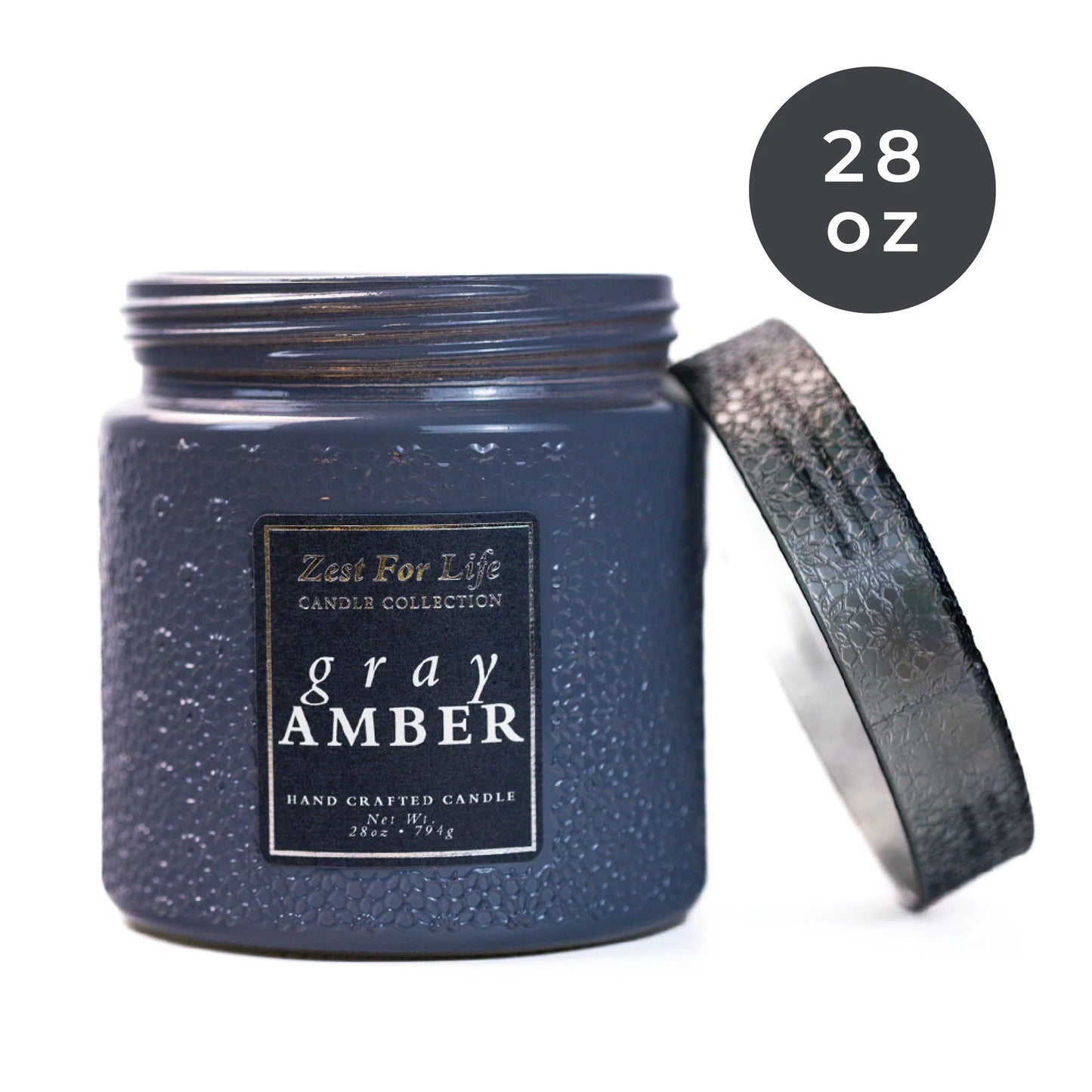 Gray Amber 28OZ - Zest For Life Candle