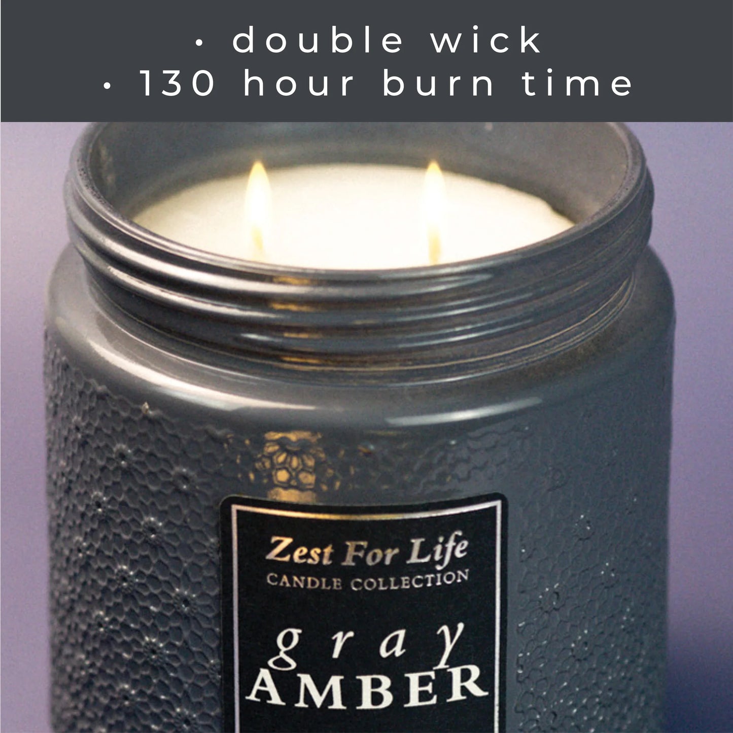 Gray Amber 28OZ - Zest For Life Candle