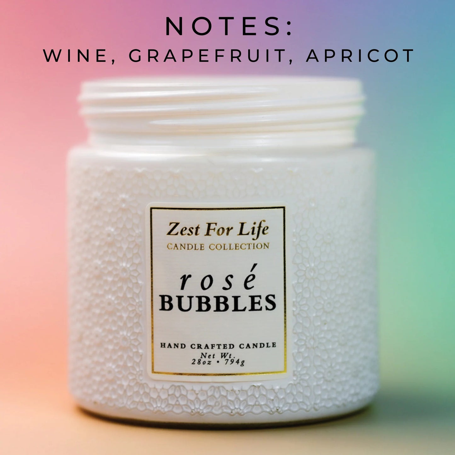 Rosé Bubbles 28OZ - Zest For Life Candle