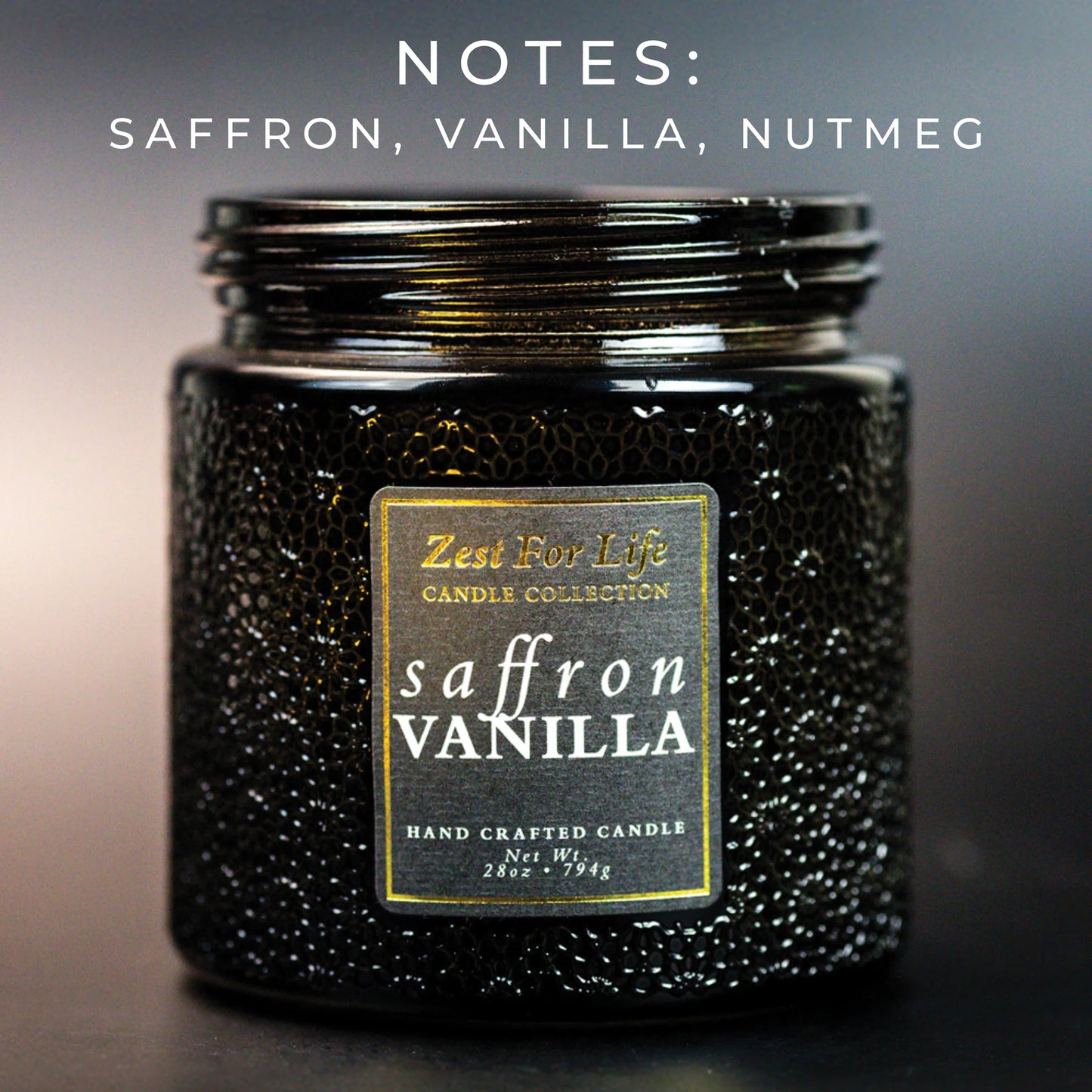 Saffron Vanilla 28OZ - Zest For Life Candle