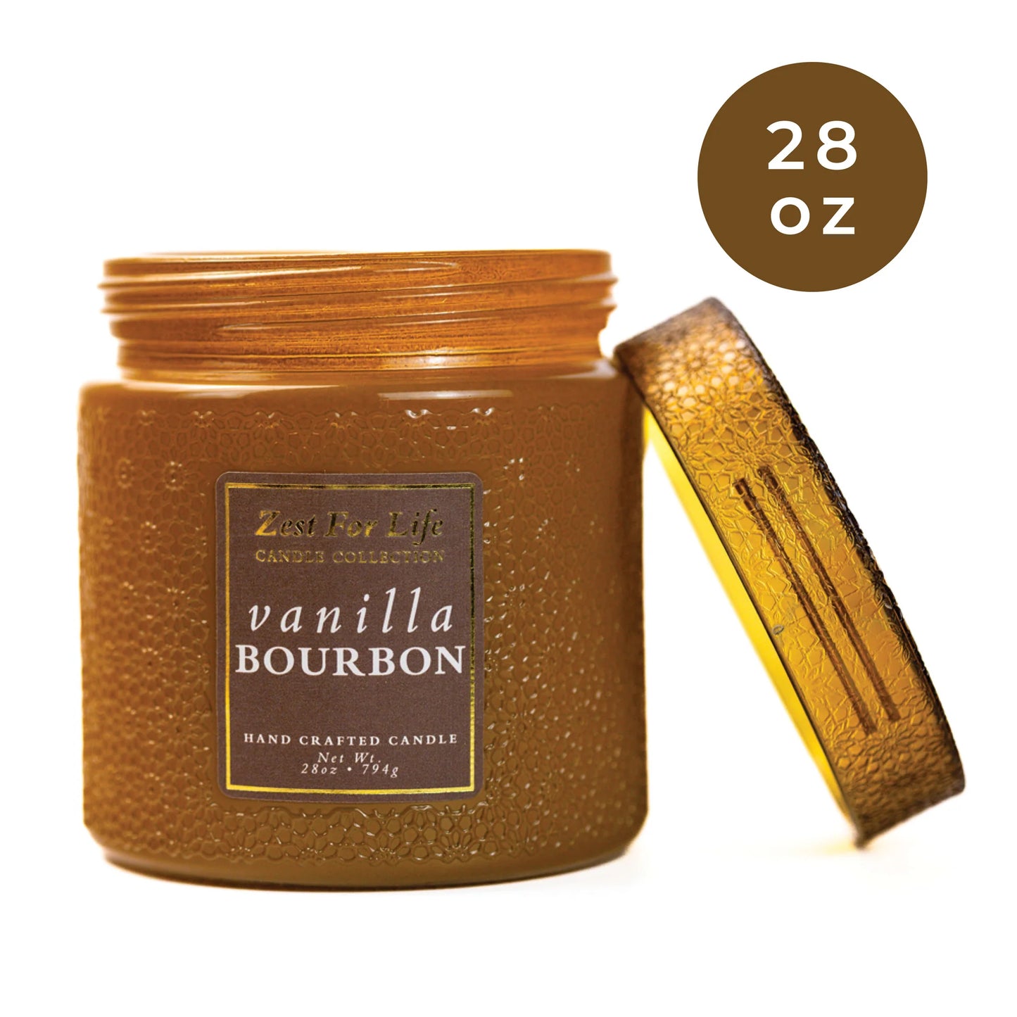 Vanilla Bourbon 28OZ - Zest For Life Candle