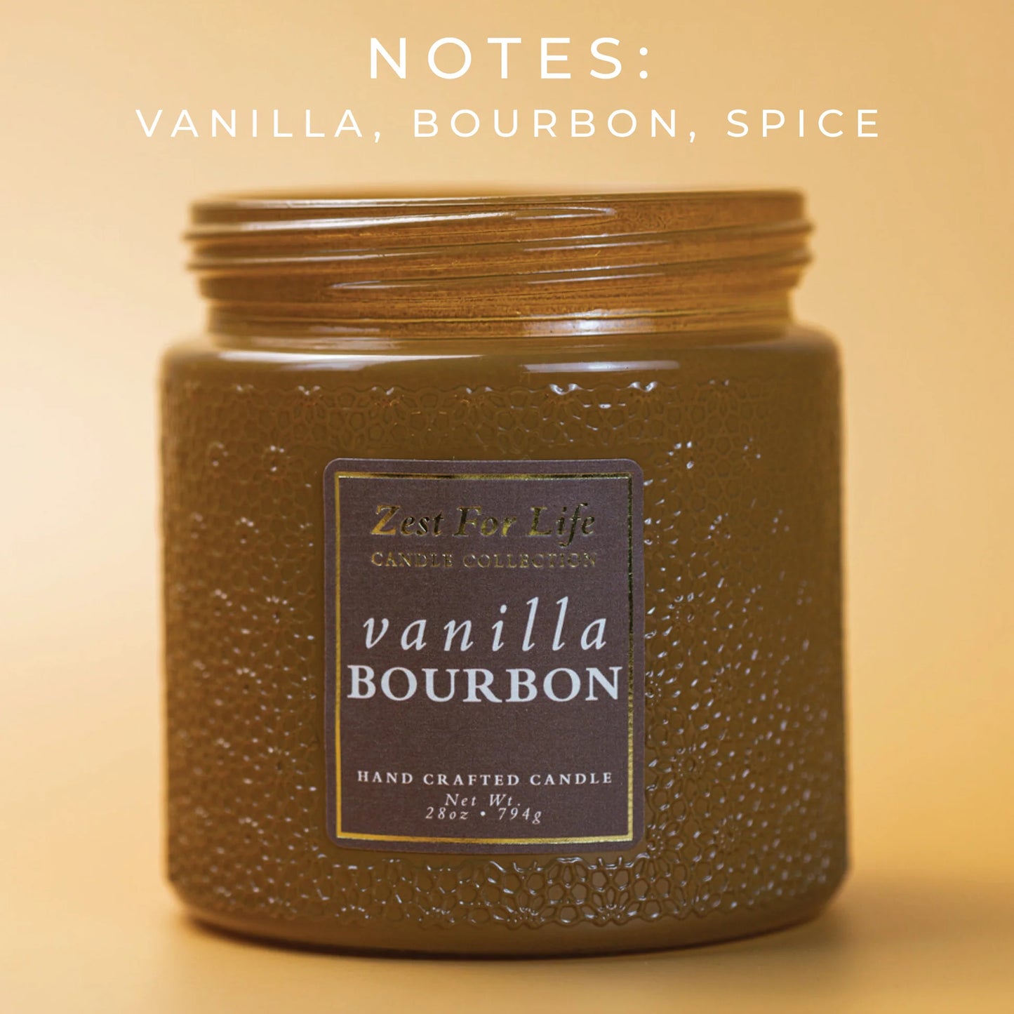 Vanilla Bourbon 28OZ - Zest For Life Candle