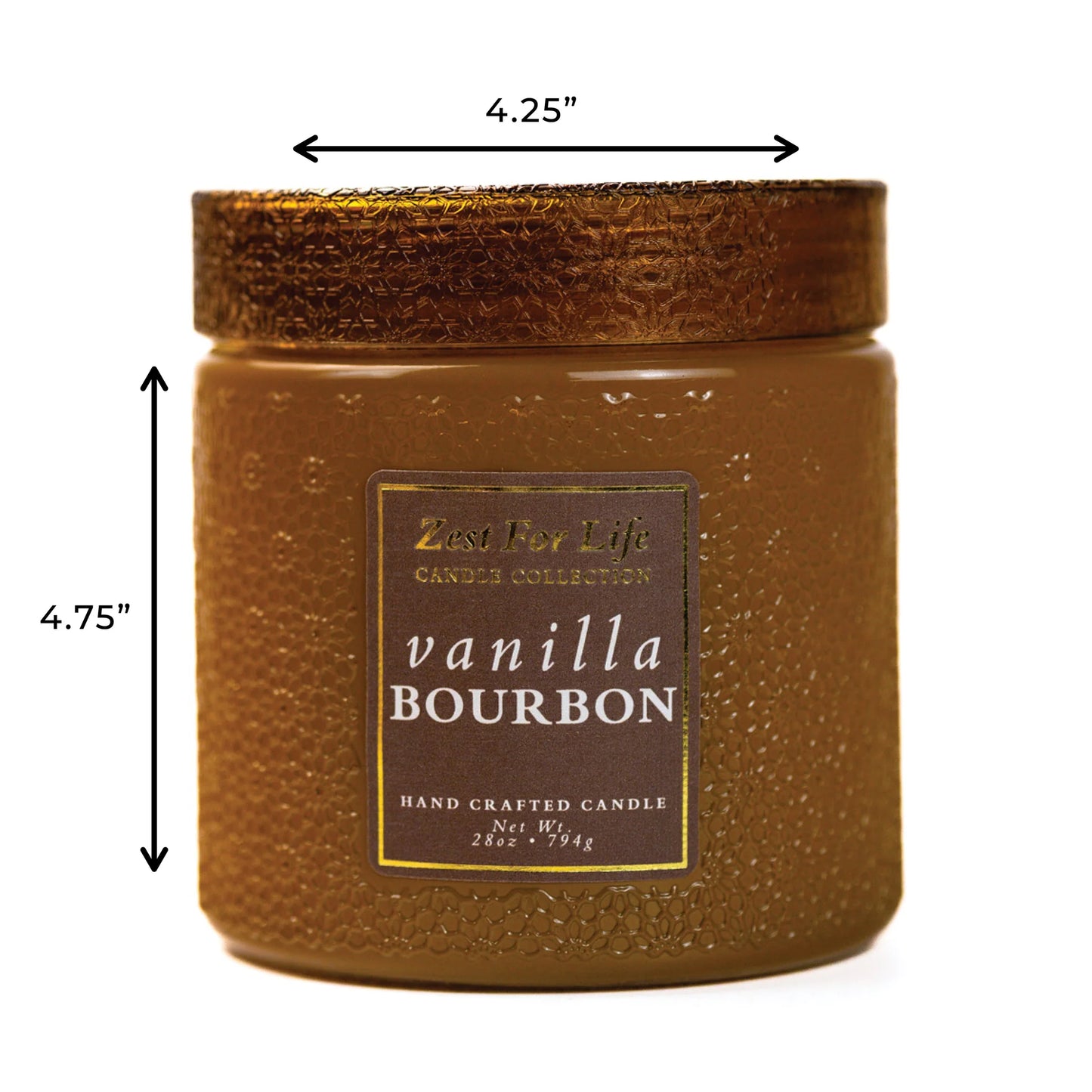 Vanilla Bourbon 28OZ - Zest For Life Candle