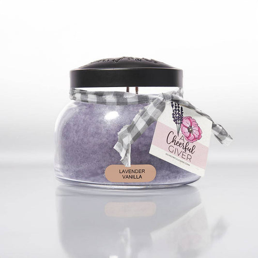 Lavender Vanilla Scented Candle - 22 oz, Double Wick, Mama Jar - Cheerful Candle Israel 