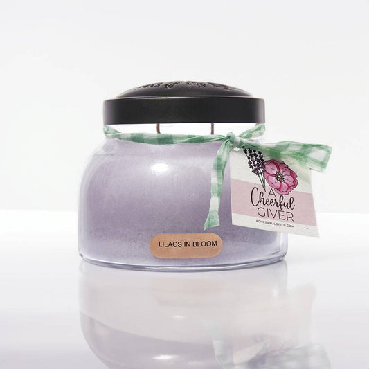 Lilacs In Bloom Scented Candle - 22 oz, Double Wick, Mama Jar - Cheerful Candle Israel 