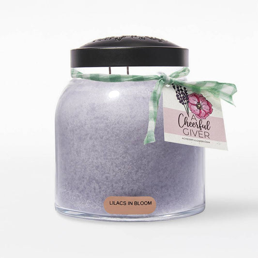 Lilacs In Bloom Scented Candle - 34 oz, Double Wick, Papa Jar - Cheerful Candle Israel 