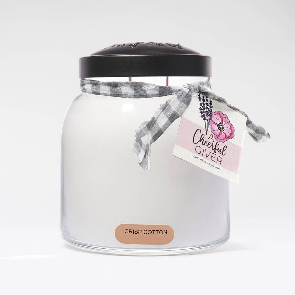 Crisp Cotton - 34 oz, Double Wick, Papa Jar - Cheerful Candle Israel 