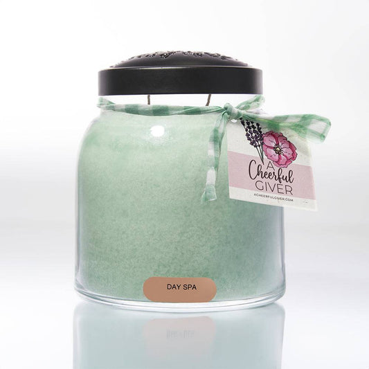 Day Spa Scented Candle - 34 oz, Double Wick, Papa Jar - Cheerful Candle Israel 